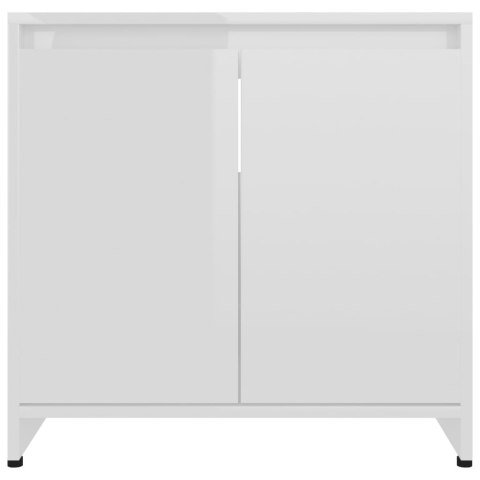 Szafka łazienkowa, biała, połysk, 60x33x61 cm, płyta wiórowa