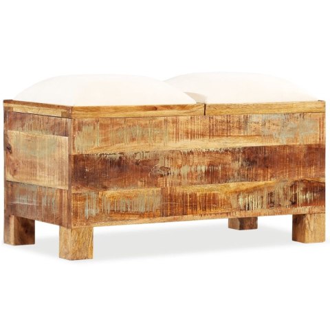Skrzynia z siedziskiem, lite drewno odzyskane, 80 x 40 x 40 cm