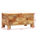 Skrzynia z siedziskiem, lite drewno odzyskane, 80 x 40 x 40 cm