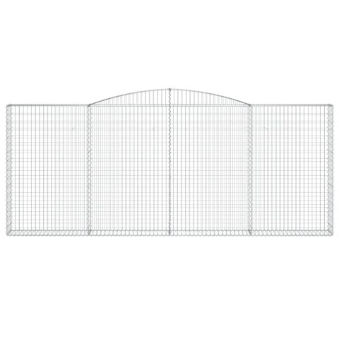 Kosze gabionowe, 5 szt, 400x30x160/180 cm, galwanizowane żelazo