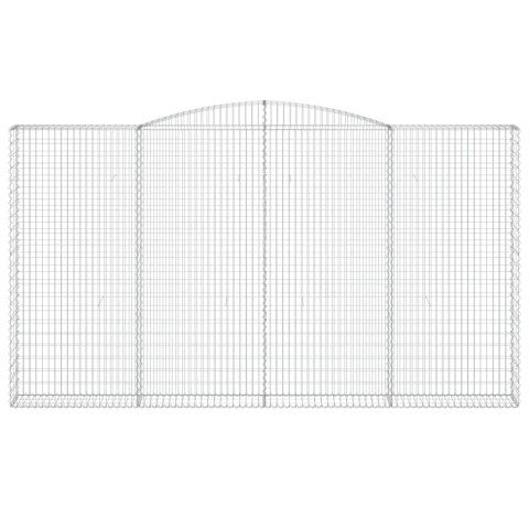 Kosze gabionowe, 6 szt, 400x30x220/240 cm, galwanizowane żelazo