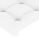 Rama łóżka z zagłówkiem, biała, 100x200cm, obite sztuczną skórą
