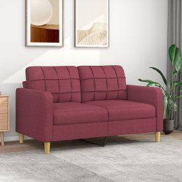 Sofa 2-osobowa, winna czerwień, 140 cm, tapicerowana tkaniną