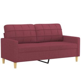 Sofa 2-osobowa, winna czerwień, 140 cm, tapicerowana tkaniną