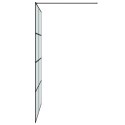 Ścianka prysznicowa, czarna, 140x195 cm, mrożone szkło ESG