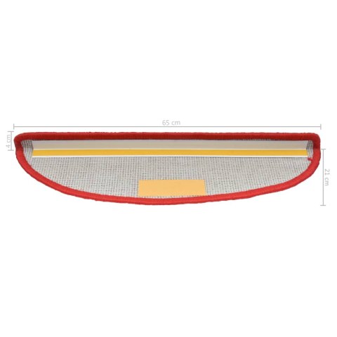 Nakładki na schody, 15 szt., czerwone, 65x21x4 cm