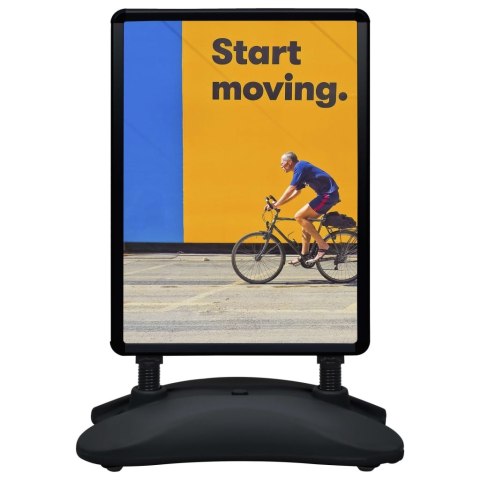 Stojak na plakat A1 z podstawą na wodę, czarny, stop aluminium