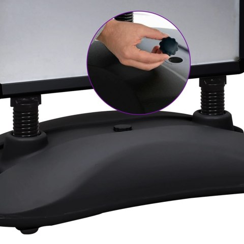 Stojak na plakat A1 z podstawą na wodę, czarny, stop aluminium