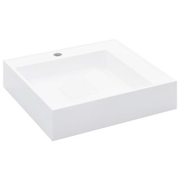 Umywalka, 50x50x12,3 cm, kompozyt mineralny/marmurowy, biała