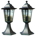 Lampy ogrodowe, 2 szt., ciemnozielone/czarne, aluminium