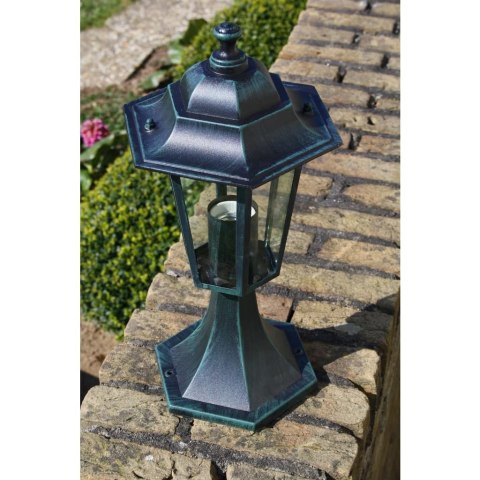 Lampy ogrodowe, 2 szt., ciemnozielone/czarne, aluminium
