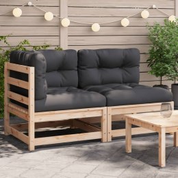 2-osobowa sofa ogrodowa z poduszkami, lite drewno sosnowe