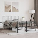 Metalowa rama łóżka z wezgłowiem i zanóżkiem, czarna, 120x200cm