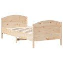 Rama łóżka z wezgłowiem, 100x200 cm, lite drewno sosnowe