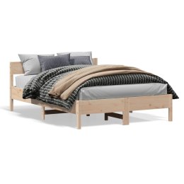 Rama łóżka z wezgłowiem, 120x200 cm, lite drewno sosnowe
