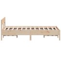 Rama łóżka z wezgłowiem, 120x200 cm, lite drewno sosnowe