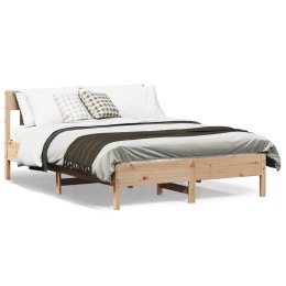 Rama łóżka z wezgłowiem, 135x190 cm, lite drewno sosnowe