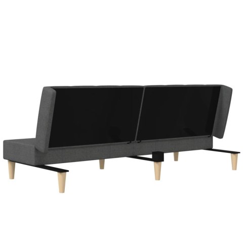 2-osobowa kanapa rozkładana, ciemnoszara, tapicerowana tkaniną