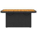 Stół ogrodowy, czarny, 90x55x71 cm, polirattan i akacja