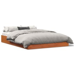 Rama łóżka, woskowy brąz, 135x190 cm, lite drewno sosnowe