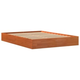 Rama łóżka, woskowy brąz, 135x190 cm, lite drewno sosnowe