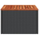 Stół ogrodowy, czarny, 55x55x37 cm, rattan PE i drewno akacjowe