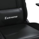 Masujący fotel gamingowy, czarny, sztuczna skóra