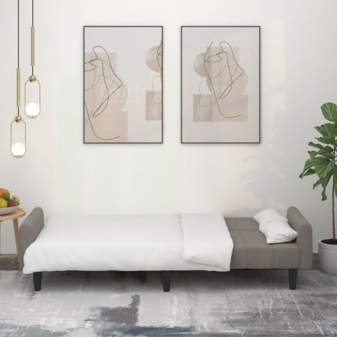 2-osobowa kanapa, jasnoszara, tapicerowana aksamitem