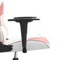 Fotel gamingowy, biało-różowy, sztuczna skóra