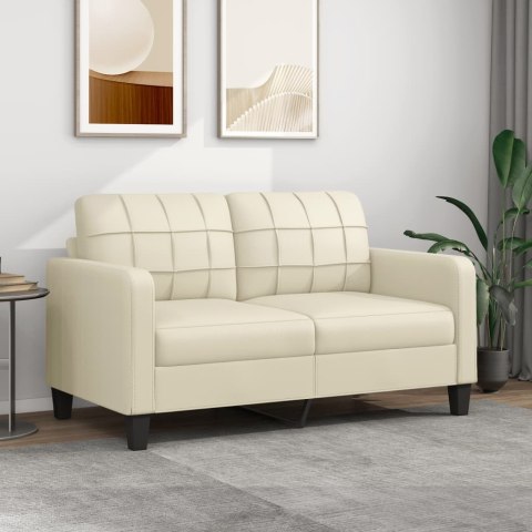 2-osobowa sofa, kremowy, 140 cm, sztuczna skóra