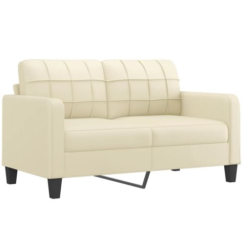 2-osobowa sofa, kremowy, 140 cm, sztuczna skóra 2-osobowa sofa, kremowy, 140 cm, sztuczna skóra
