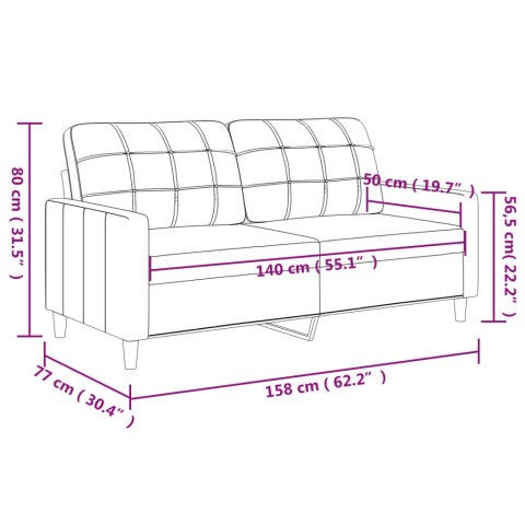 2-osobowa sofa, kremowy, 140 cm, sztuczna skóra 2-osobowa sofa, kremowy, 140 cm, sztuczna skóra