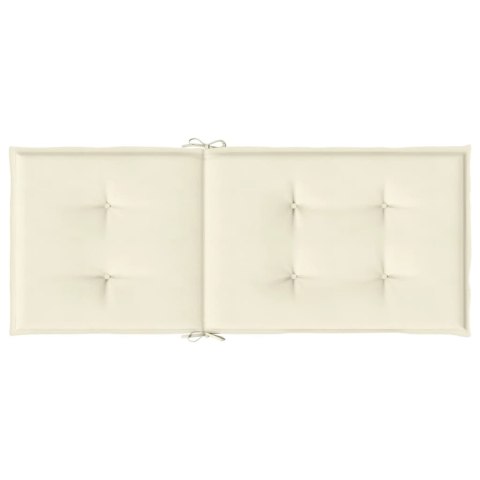 Poduszki na krzesła ogrodowe, 2 szt., kremowe, 120x50x3 cm