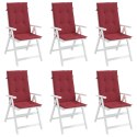 Poduszki na krzesła ogrodowe 6 szt., winna czerwień 120x50x3 cm