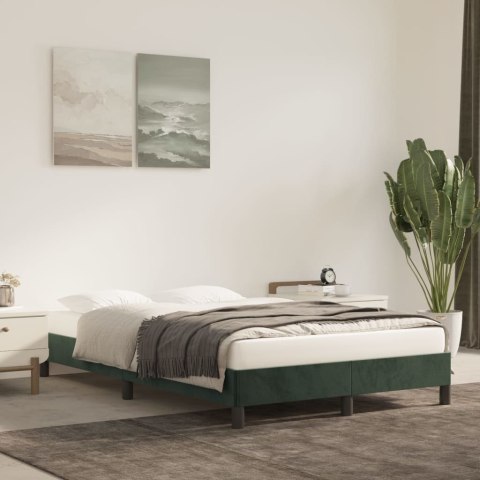 Rama łóżka, ciemnozielona, 120x200 cm, tapicerowana aksamitem