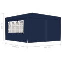 Namiot imprezowy ze ściankami, 4x4 m, niebieski, 90 g/m²