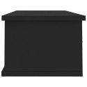 Półka ścienna z szufladami, czarna 88x26x18,5 cm, płyta wiórowa
