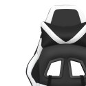 Fotel gamingowy, czarno-biały, sztuczna skóra
