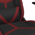 Fotel gamingowy, czarno-bordowy, sztuczna skóra