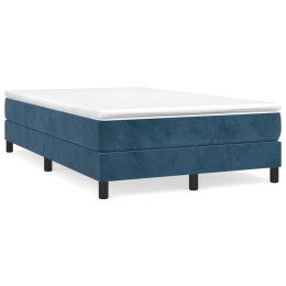 Łóżko kontynentalne z materacem, ciemnoniebieskie, 120x200 cm