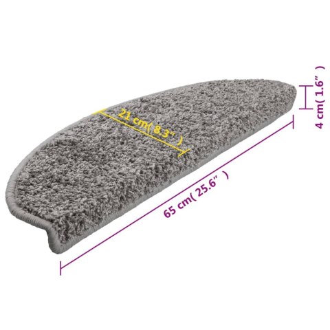 Nakładki na schody, 15 szt., szare, 65x21x4 cm