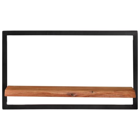 Półki ścienne, 2 szt., 60x25x35 cm, lite drewno akacjowe i stal Półki ścienne, 2 szt., 60x25x35 cm, lite drewno akacjowe i stal