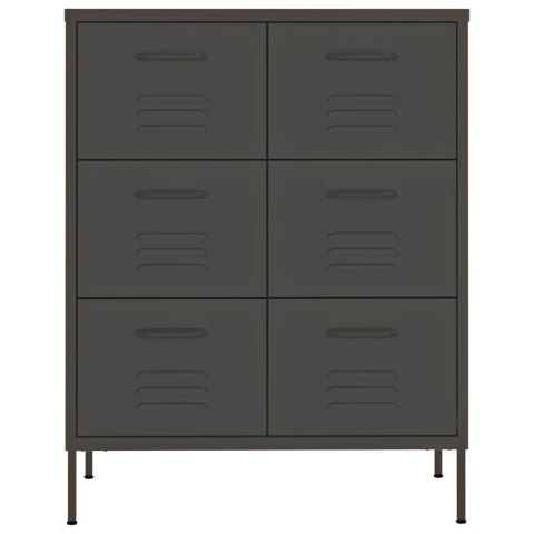 Szafka z szufladami, antracytowa, 80x35x101,5 cm, stalowa