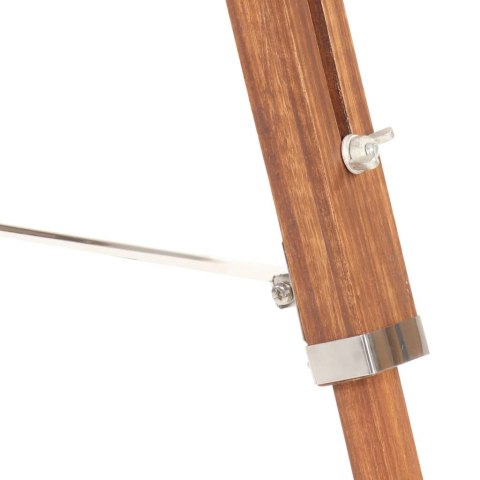 Lampa podłogowa na trójnogu, brązowo-szara, tek, 141 cm