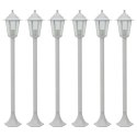 Lampy ogrodowe, 110 cm, E27, aluminium, 6 szt., białe