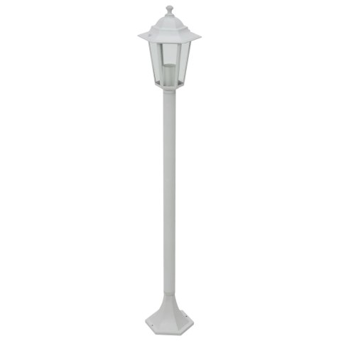 Lampy ogrodowe, 110 cm, E27, aluminium, 6 szt., białe