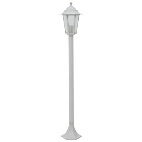 Lampy ogrodowe, 110 cm, E27, aluminium, 6 szt., białe