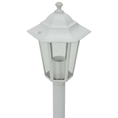 Lampy ogrodowe, 110 cm, E27, aluminium, 6 szt., białe