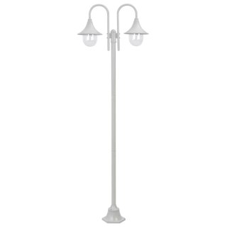 Latarnia ogrodowa 2-punktowa, 220 cm, aluminium, E27, biała
