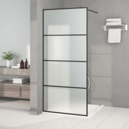 Ścianka prysznicowa, czarna, 90x195 cm, mrożone szkło ESG